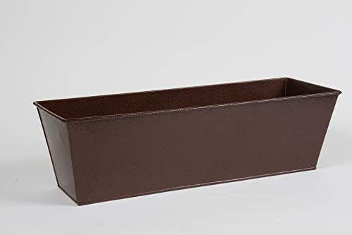 24in. Galvanized Tapered Window Box- Powder Coated Textured Bronze Finish by Unknown