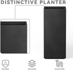 Kante Small Column Square Black Concrete Planter 19.9" H, Outdoor - Image 7
