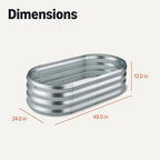 Amazon Basics Raised Garden Bed, Galvanized Steel, 48 x 24 x 12 inches, Silver - Image 5