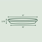 Bloem Terra 20" Round Plastic Plant Saucer, Lightweight UV-Resistant Indoor/Outdoor Flower Pot Tray - Fits 20-inch Planter Pots, Vanilla Bean, 2-Pack - Image 2