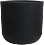 11"H Black Plastic Planter with Drainage Hole & Plug for Indoor Outdoor Use by UPPERSTONELIVING