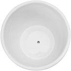 MyGift 7 Inch Round White Ceramic Plant Pot with Drainage Hole and Attached Saucer, Modern Decorative Embossed Sunburst Planter Container for Indoor Home Garden - Image 6