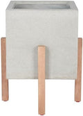 SAFAVIEH Outdoor Collection Borsla Natural/Light Grey Concrete Planter by Unknown