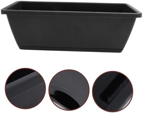 Happyyami Rectangular Plastic Flower Pots 6pcs with Saucers for Plants - Image 7