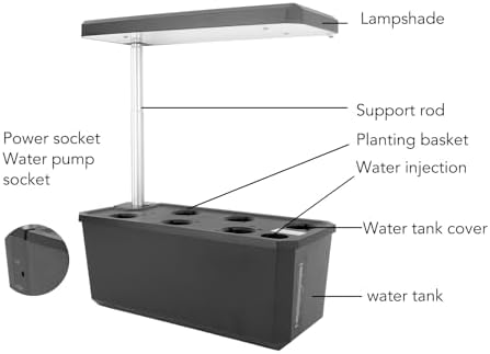 Hydroponics Growing System with LED Grow Light, Automatic Control Indoor Garden Planter, Intelligent Planting Machine for Home, White (Black) - Image 2