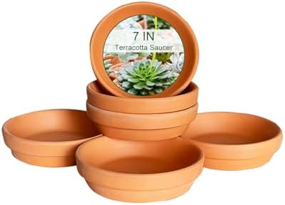 7.5 Inch Terracotta Plant Saucer - 6 Pcs Large Terra Cotta Saucer for Indoor & Outdoor Plants, Plant Drip Trays Perfect for 6 Inch 6.5 Inch Flower Pots by Unknown