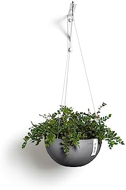 Ecopots Hanging Brussels Round Planter, Slate Grey, 10.5" - Image 3