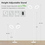 Grow Light for Indoor Plants, Full Spectrum LED Tall Plant Lights with Timer, Standing Floor Growing Lamp, Height Adjustable for Large Plants (White, 40w) - Image 4