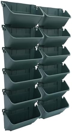 24 Pack Hanging Vertical Wall Planter, Garden Self Watering Wall-Mounted Plastic Planter Plant Flower Pot Holder for Gardens, Terraces, Balconies, Patios (Army Green) - Image 6
