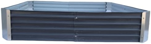 47" Lx47 Wx10 H Galvanized Raised Garden Bed 3.9x3.9x0.8ft Metal Planter Box Dark Grey Large Metal Oval Patio Kit Planting Bed Suitable for Outdoor Backyard Plant Flower Vegetable Fruit - Image 4