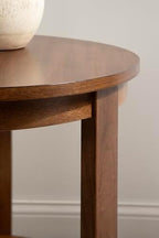 Kate and Laurel Foxford Tiered Round Side Table; 22 x 22 x 24; Walnut Brown; Transitional Two-Tier Circle Nightstand Table with Storage and Resilient Wood Construction for Bedroom Decor - Image 5