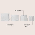 JONATHAN Y Romy Modern Minimalist Handmade Concrete Geometric Planter Set with Drainage Holes, Matte White (Set of 4) (PLN1005C-4SET) - Image 4