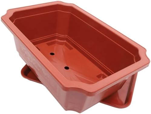 ABOOFAN 1set Large Rectangular Bonsai Pots with Drainage Trays Versatile Planter for Gardening for Flower Display Rooms Bedrooms and Offices by ABOOFAN