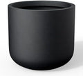 Kante Modern Home Minimalist 12.6" Tall Black Concrete Cylinder Planter by Unknown