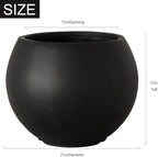 17 H x 21" Dia (15" Pot Opening) Black Round Fiberstone Tall Planter with Drainage Hole, Indoor/Outdoor Large Plant - Image 3