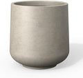 Kante Modern Home Minimalist 16.5" Dia Weathered Concrete Curved Planter by Unknown