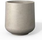Kante Modern Home Minimalist 16.5" Dia Weathered Concrete Curved Planter by Unknown