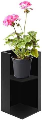 TFCFL Heavy Tall Outdoor Indoor Planter Box Rectangular Large Flowerpot with Removable Insert Shelf,Tall Metal Planter Box for Porch,Garden,Patio,Yard (14x14x30in,Black) - Image 6