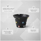 Modern Geometric Cement Planter Pot for Succulents, Heavy Matte Black Desktop Flower Pot for Cacti, Stable Indoor Shelf Decor, 5.1 Inch - Image 5