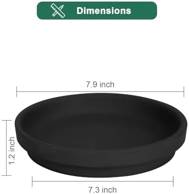 vensovo 8 Inch Black Terracotta Plant Saucer Pots Tray - 4 Pcs Round Planter Saucers for Indoor & Outdoor Plants, Large Clay Trays Perfect for 7 Inch 7.5 Inch 8 Inch Flower Pot - Image 2