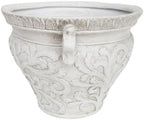 Christopher Knight Home Armis Round Concrete Planter, Indoor Outdoor Garden Plant Pot with Drainage Hole, Floral Relif Patio Urn Planter for Front Porch/Backyard, Outdoor Planter Box, Antique White - Image 7