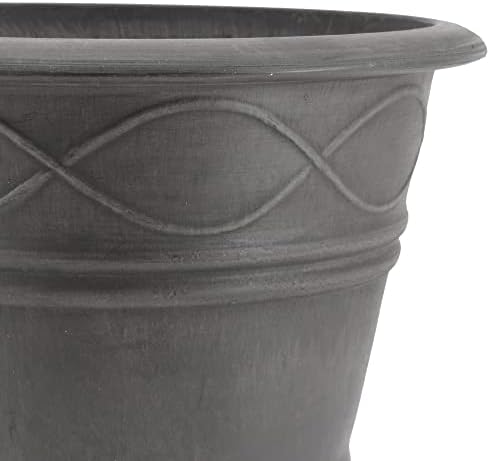 PSW Pot Collection Western Weave Planter Pot for Indoor and Outdoor Plants and Gardens, 14.5-inch, Dark Charcoal - Image 3