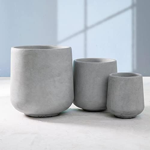 Kante 15.3"+11.6"+8.2" Dia Round Concrete Planter,Large Planter Pots Containers with Drainage Holes for Patio, Balcony, Backyard, Living Room - Image 6