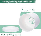 D'vine Dev 2-Pack White Plastic Planters with Saucers, 8 in, 74-Z-M-1 - Image 4