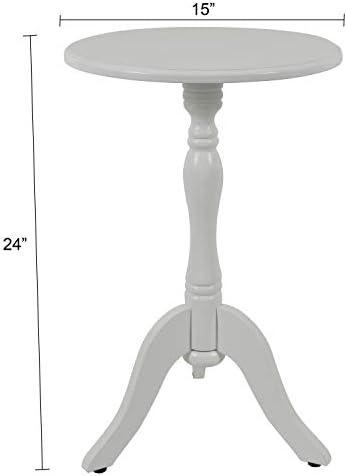 Decor Therapy Simplify Pedestal Accent Table, Satin White 15" x 15" x 24" - Image 2