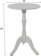 Decor Therapy Simplify Pedestal Accent Table, Satin White 15" x 15" x 24" - Image 2