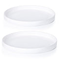 Phoenix Vine 14 Inch Plastic Plant Saucer Water Drip Tray, Heavy Sturdy Round Plant Drainage Tray for Indoors Outdoor, Set of 2, Matte White, 21-TY-14W-2 by Phoenix+Vine