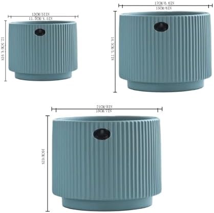 Plant Pot Ceramic Flowerpot Extra Large Caliber Phalaenopsis Flowerpot with Tray Indoor Hanging Orchid Green Roses Flower Pots(Green,Small) (Green M) - Image 2