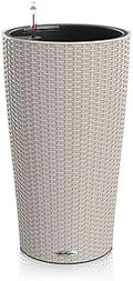 CILINDRO Cottage 23 Sand Brown, Self-Watering Tall Planter, D9.1 H16.1 in by LECHUZA