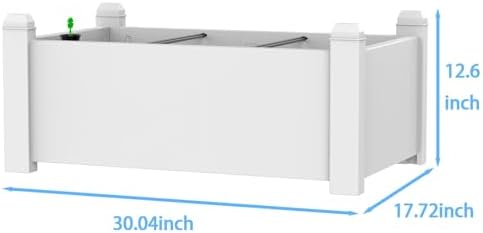 Vixzen Outdoor Resin Raised Planter Box, Rot-Resistant Non-Cracking, Divisible with Drainage Plug for Vegetables, Herbs,Flowers, Fit for Patio,Yard,Balcony (Gray, 30.04 * 17.72 * 12.6) - Image 2