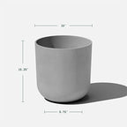 Veradek Round Lima Plastic Planter Pots for Indoor/Outdoor Garden Use, Gray, Suitable for Small to Large Succulent Plants, Flowers, Modern Interior Plants - Image 3