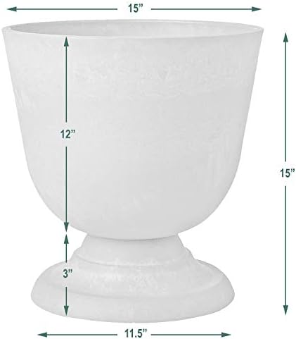 Arcadia Garden Products PSW BC38BK Classical Urn, 15 by 15", Black - Image 5