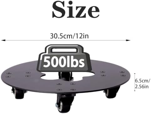 Heavy Duty Plant Caddy with Wheels, 12" Rolling Planter Dolly - Image 2