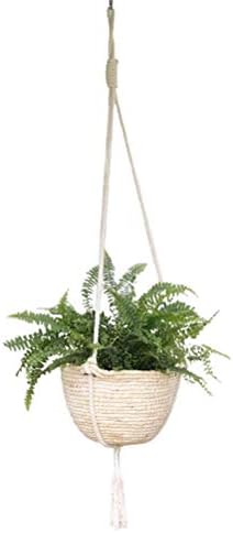 Natural Hanging Seagrass Plant Baskets, Macrame Plant Hangers, Indoor Boho Plant Hanger, for Indoor Outdoor Home Decorations Fence Planters Plant Flower Pots - Image 7