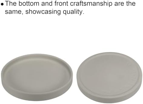 PATIKIL 8.9 Inch Round Ceramic Plant Saucer, Plant Saucer Tray Flower Planter Drip Tray for Indoors Outdoors Patio Balcony, Gray - Image 3