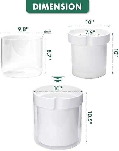 Phoenix Vine 10 Inch Self Watering Planter, White Terracotta Clay Pot with Glass Reservoir for Indoor Plants, Herbs, Flowers, Set of 1, 52-B-I-1 - Image 3
