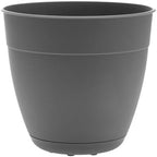 Bloem Dayton 12" Recycled Plastic Planter with Saucer, Charcoal, 4-Pack - Image 3