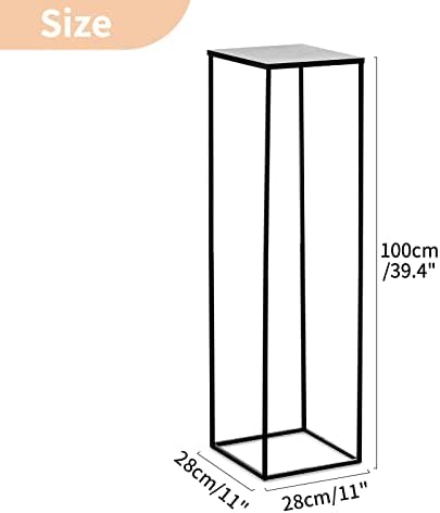 Nuptio Metal Black Vase, 2 Pcs 39.4 inch Tall, Elegant Cylinder & Square Vase for Wedding Centerpieces, Home Party Decorations - Image 5