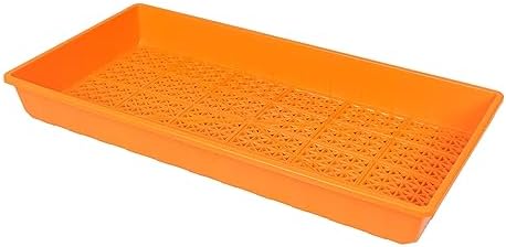 SUNPACK 10" x 20" Heavy Duty Mesh Plastic Seed Starting Tray, Orange, 2.3" (Pack of 10) - Ensures Water Drainage and Aeration, Perfect for Greenhouses or Indoor Gardening - Image 2