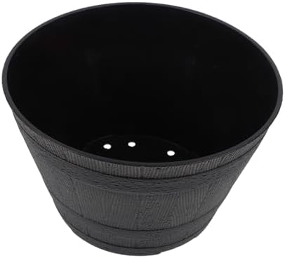 Holibanna Decorative Resin Planter for Outdoor Plants Imitation Grain Flowerpot for Succulents Herbs Ferns Sturdy Wear Resistant for Balcony Garden Use by Holibanna