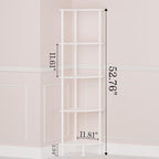 5-Tier Corner Shelf Stand, 52" Industrial Corner Display Rack for Living Room, Bookshelf, Tall Display Shelf, Plant Stand, Storage Standing Shelf for Bedroom, Bathroom, Kitchen, White - Image 3