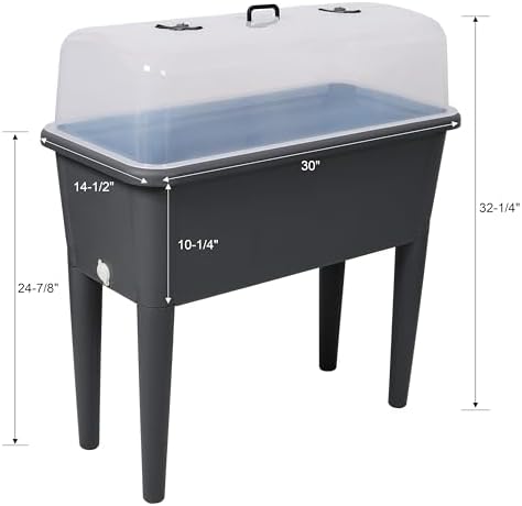 Elevated Garden Bed with Ventilated Greenhouse Lid and Removable Legs - Image 2