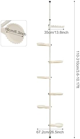 7-Layer Tension Pole Plant Stand Indoor Decorative Display Rack Stands for Flower Pots Floor to Ceiling Adjustable Hanging Corner Shelf - Image 2