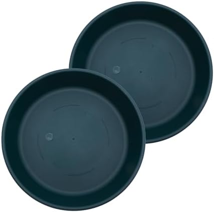 The HC Companies Classic Round Planter Pot, 14 Inch, Evergreen, 2-Pack by TheHCCompanies