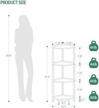 Hzuaneri Corner Shelf Stand 4-Tier Corner Bookshelf Storage Standing Shelf - Image 2