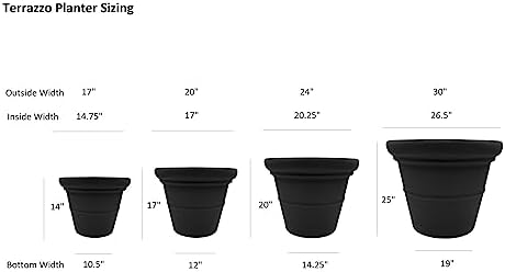 The HC Companies 30 Inch Terrazzo Large Round Planter - Rolled Rim Weather Resistant Decorative Plastic Plant Pot with Drainage for Indoor Outdoor Use, Chocolate - Image 5